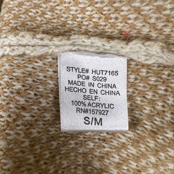 Neutral Leopard Print Distressed Sweater S/M Cream Beige Frayed Hem Grunge Knit - Picture 11 of 11